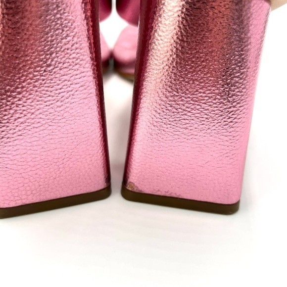 Jessica Simpson Size‎ 7 Zayde Metallic Barbie Pink Slip On Sandals Heels Shoes - Picture 8 of 16